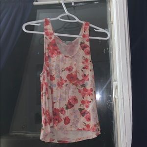 Pink floral tank top